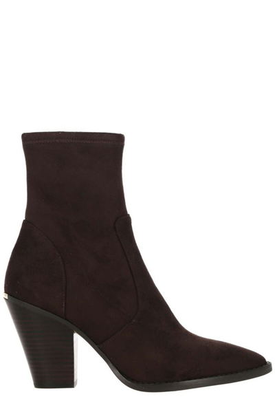 Michael Michael Kors Side Zipped Heeled Boots In Brown