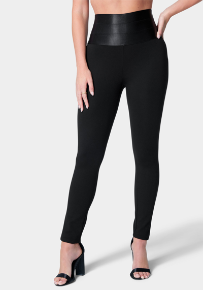 Bebe Satiny High Waist Leggings In Black