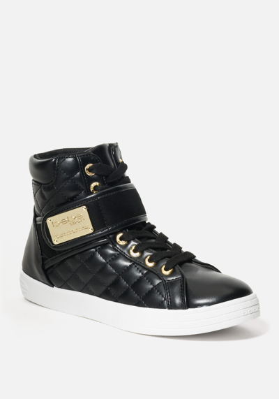 Bebe Dianica Quilted High Top Sneakers In Black