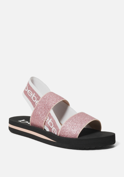 Bebe Atena Sporty Sandals In Pink Glitter