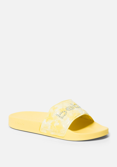 Bebe Felka Quilted Slides In Yellow