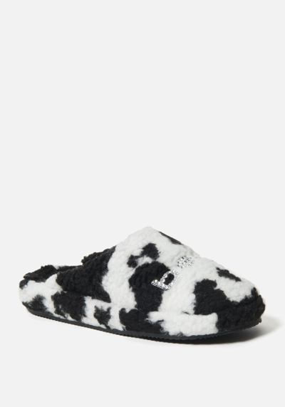 Bebe Molly Faux Fur Slipper In Black Cow