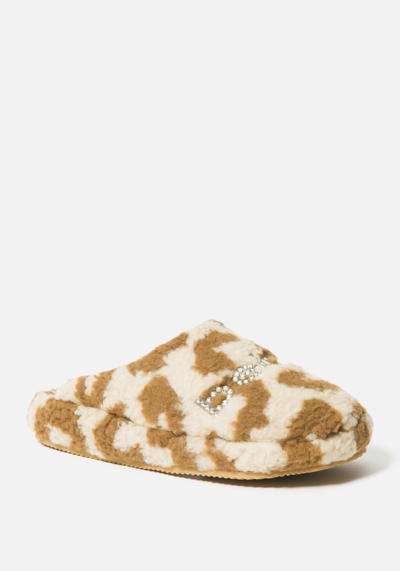 Bebe Molly Faux Fur Slipper In Brown Cow