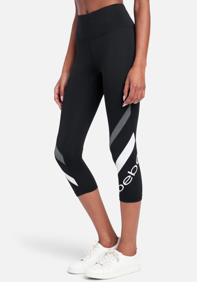 Bebe Colorblock Capri Legging In Charcoal