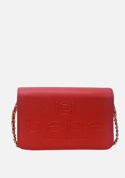 Bebe Polly Flap Crossbody In Red