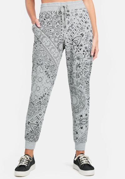 Bebe Bandana Print Jogger In Heather Grey