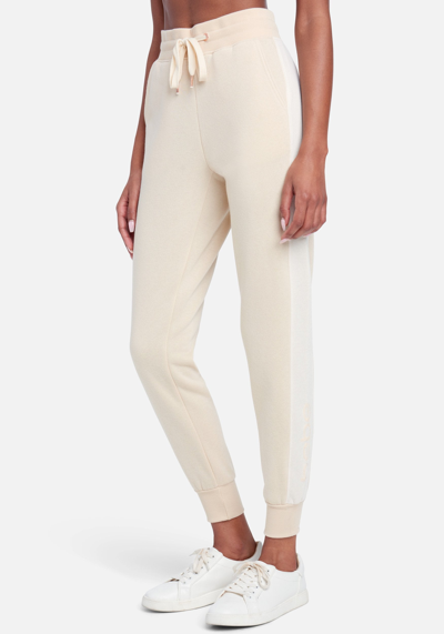 Bebe Contrast Side Insert Jogger In Ivory
