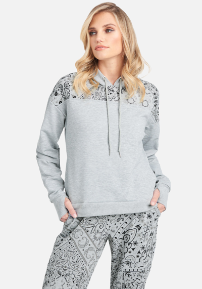 Bebe Bandana Pullover In Heather Grey