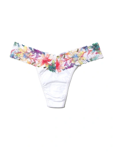 Hanky Panky Supima Cotton Low Rise Thong Still Blooming In Multicolor
