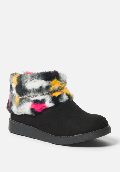 Bebe Nayeli Boots In Black Sudette Multi