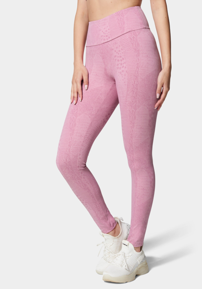 Bebe Logo Embossed Snakeskin Legging In Embossed Orchid