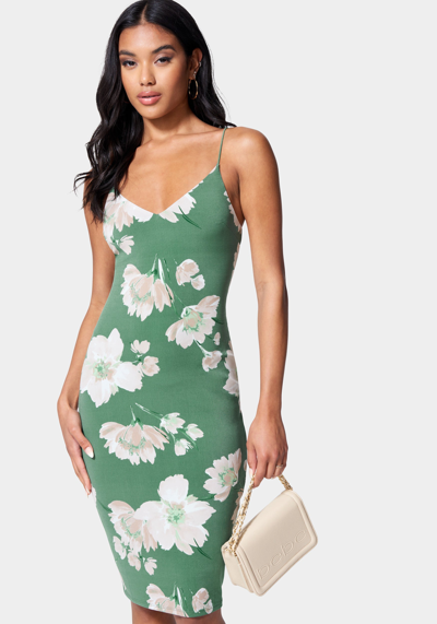 Bebe Printed Knit Dress In Lush Floral