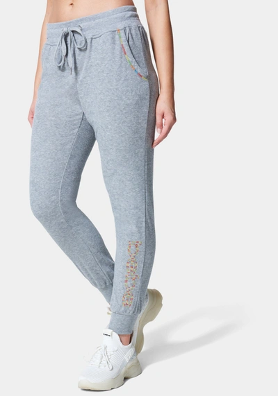 Bebe Logo Surf Terry Jogger In Heather Grey