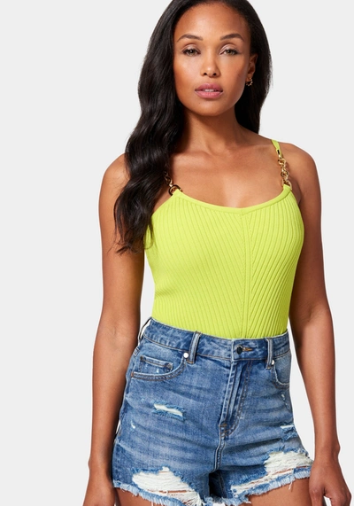 Bebe Hardware Strap Sweater Cami In Sulphur Spring