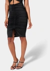 BEBE RUCHED FRONT KNIT SKIRT
