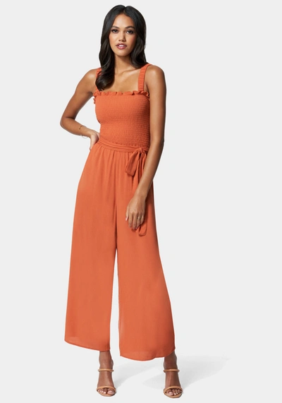 Bebe Caged Back Culotte Jumpsuit In Hawaiian Sunset