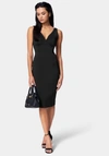 Bebe Low Back Midi Dress In Jet Black