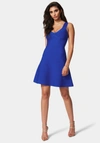 Bebe Luxe Bandage V-neck A-line Dress In Cobalt