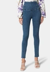 BEBE HIGH WAISTED BUTTON DETAIL SKINNY JEANS