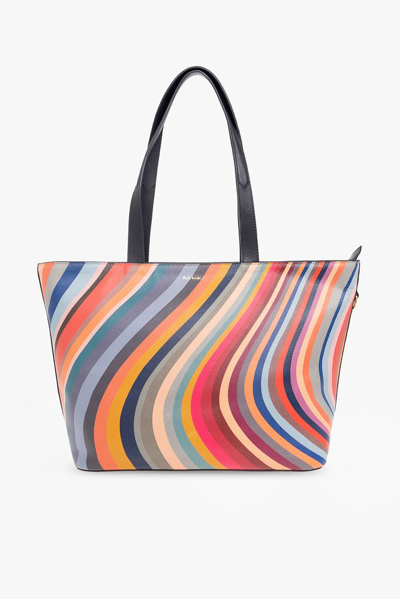 Paul Smith Wave-print Tote Bag In Multicolour
