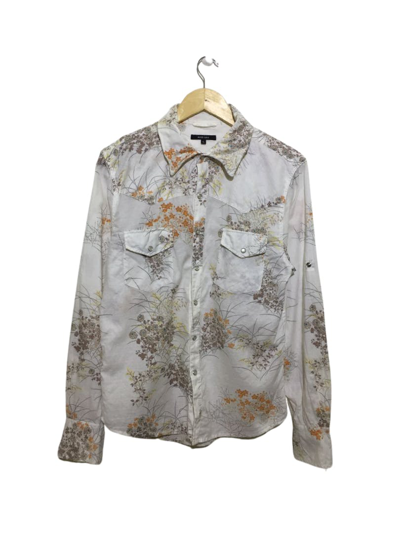 Pre-owned Streetwear Japanese Water Back Floral Motif Button-ups Shirt In White