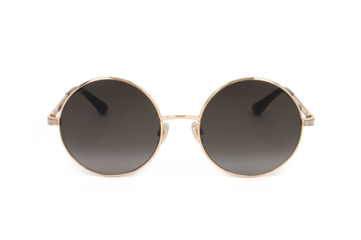 Jimmy Choo Eyewear Round Frame Sunglasses In Gold