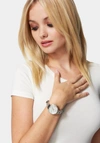Bebe Silver Crystal Band Watch In Silver