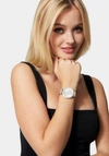 Bebe Taupe & Silver Crystal Bezel Watch In Taupe & Silver