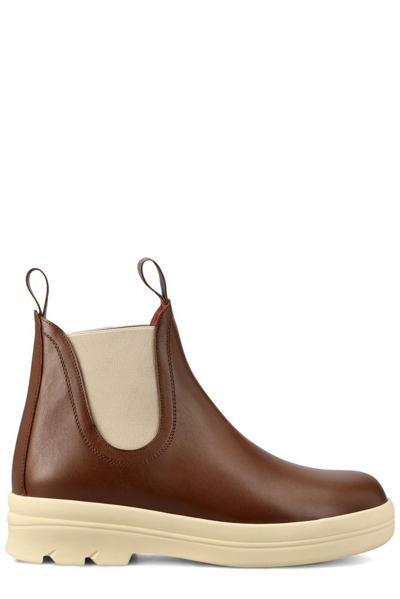 Loro Piana Lakeside Leather Chelsea Ankle Boots In Glove Windy Dunes