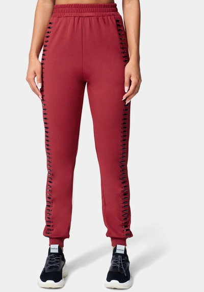 Bebe Scuba Embellished Jogger In Jester Red