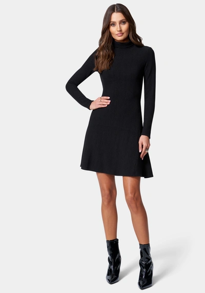 Bebe A Line Sweater Dress In Black