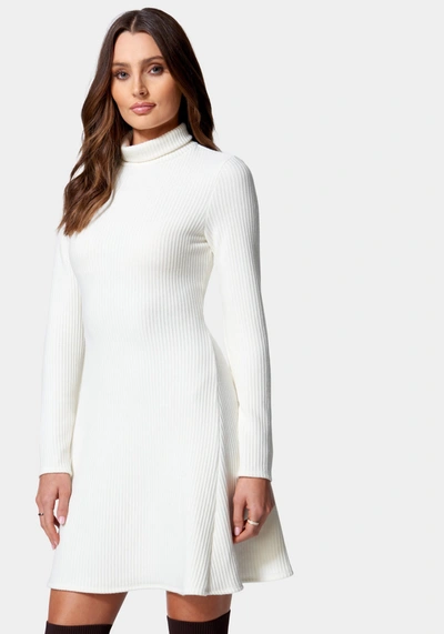 Bebe A Line Sweater Dress In Ivory