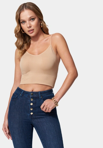 Bebe Seamless Knit Top In Doeskin