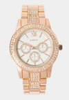 BEBE SILVER DIAL CRYSTAL BEZEL WATCH