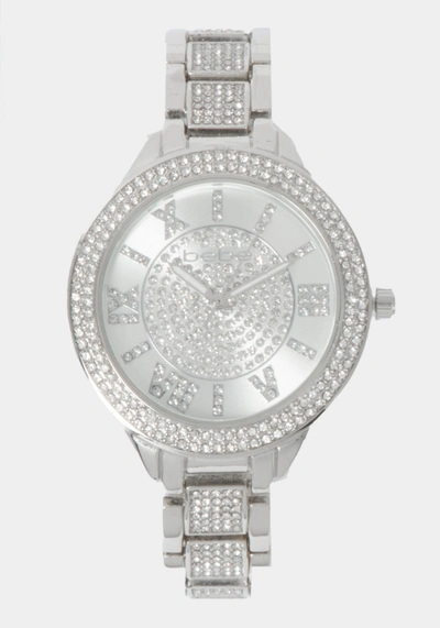 Bebe Silver Dial Crystal Bezel Watch
