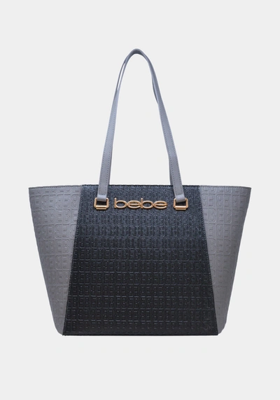 Bebe Ailey Emboss Tote In Black,multi