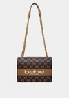 Bebe Serena Monogram Shoulder Bag In Chocolate