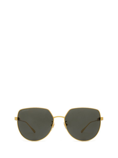 Gucci Eyewear Low Nose Bridge Fit Sunglasses In Gold