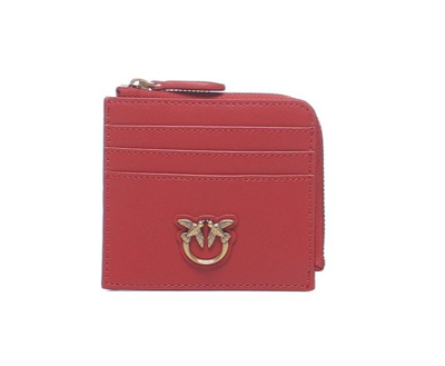 Pinko Logo Plaque Zipped Around Wallet In Red