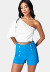 Bebe Off Shoulder Flared Sleeve Top In White Alyssum