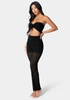 BEBE TIE FRONT BANDEAU SWEATER TOP & WIDE LEG SWEATER PANT