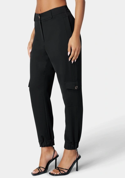 Bebe Tailored Cargo Twill Jogger Pant In Black