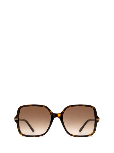 Gucci Eyewear Square Frame Sunglasses In Havana