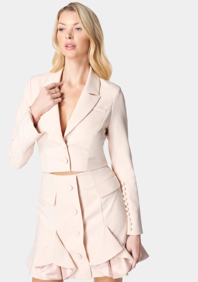 Bebe Multi Button Tailored Jacket In Peach Whip
