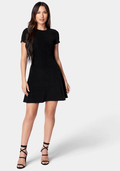 Bebe Rib T-shirt Minidress In Black