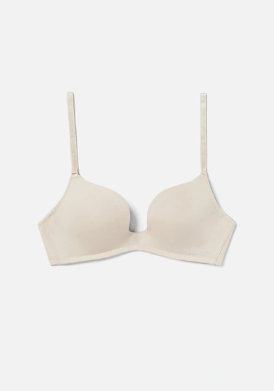 Bebe Logo Plunge Bra In Soft Nude