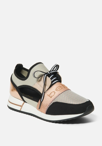 Bebe Brienna A  Logo Sneakers In Rose Gold