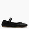 MIU MIU MIU MIU BLACK SILK SATIN BALLERINA WOMEN