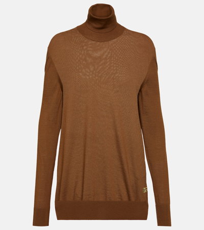 Dolce & Gabbana Cashmere Turtleneck Jumper In Brown