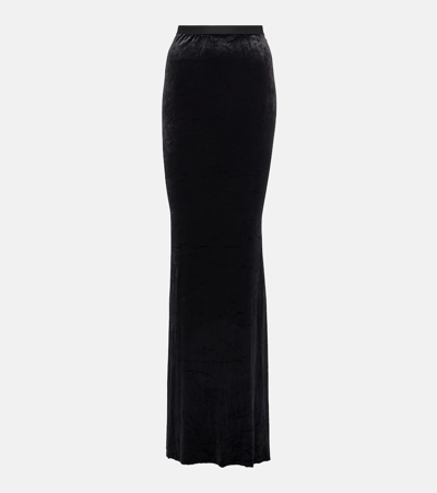 Rick Owens Lilies Jersey Maxi Skirt In Black